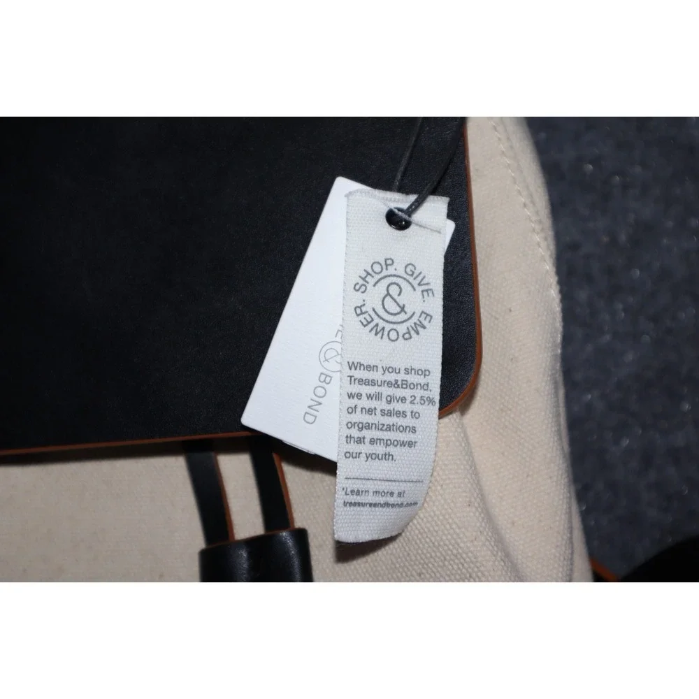 Treasure & Bond Backpack Women Beige Canvas Everyday‎ Book Tote Bag Small NWT
